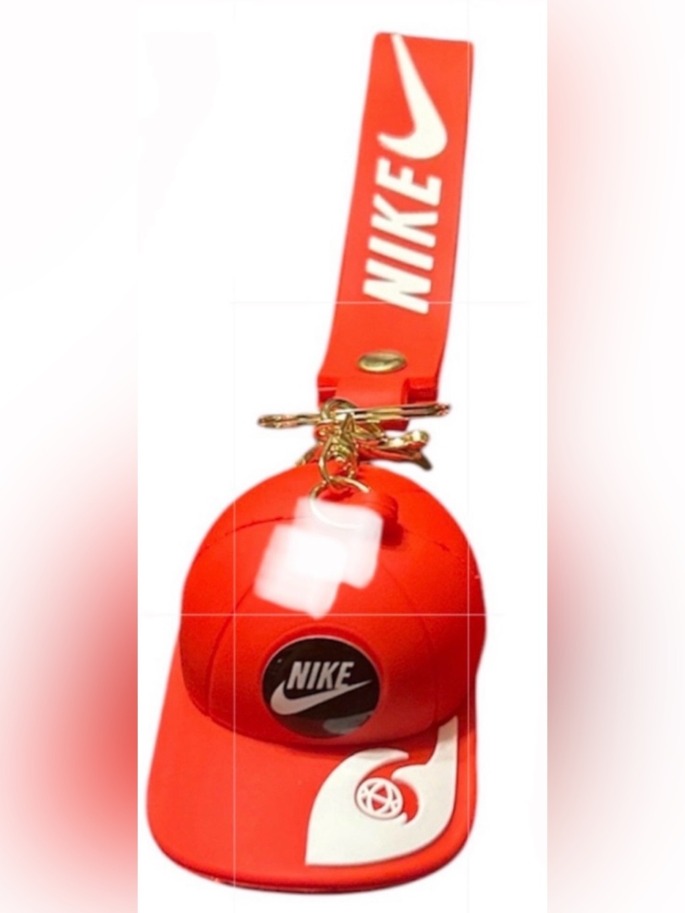 Nike Red Mini Cap Keychain with Branded Strap NWOT